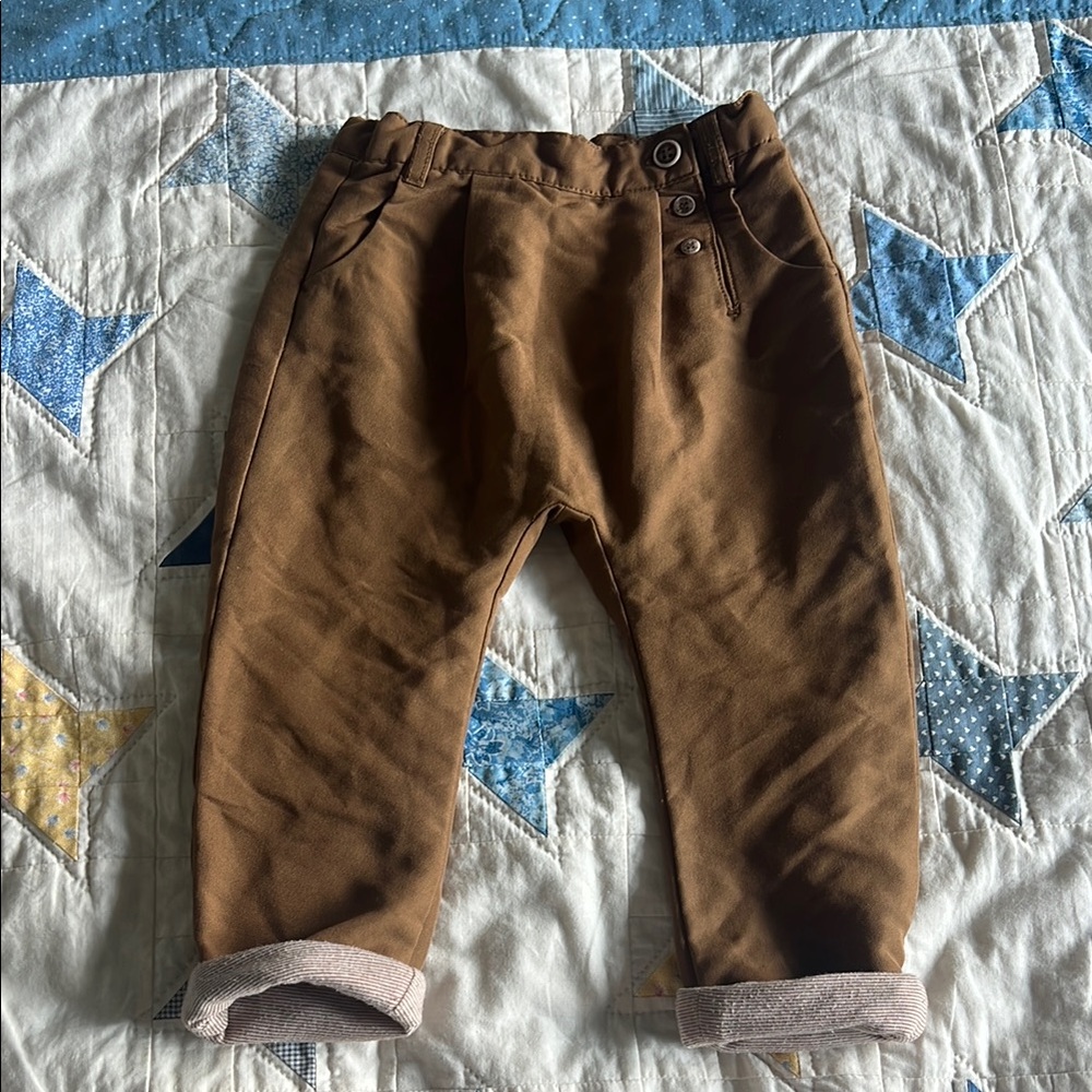 Zara Brown Casual Bottoms Relaxed Fit 2/3Y